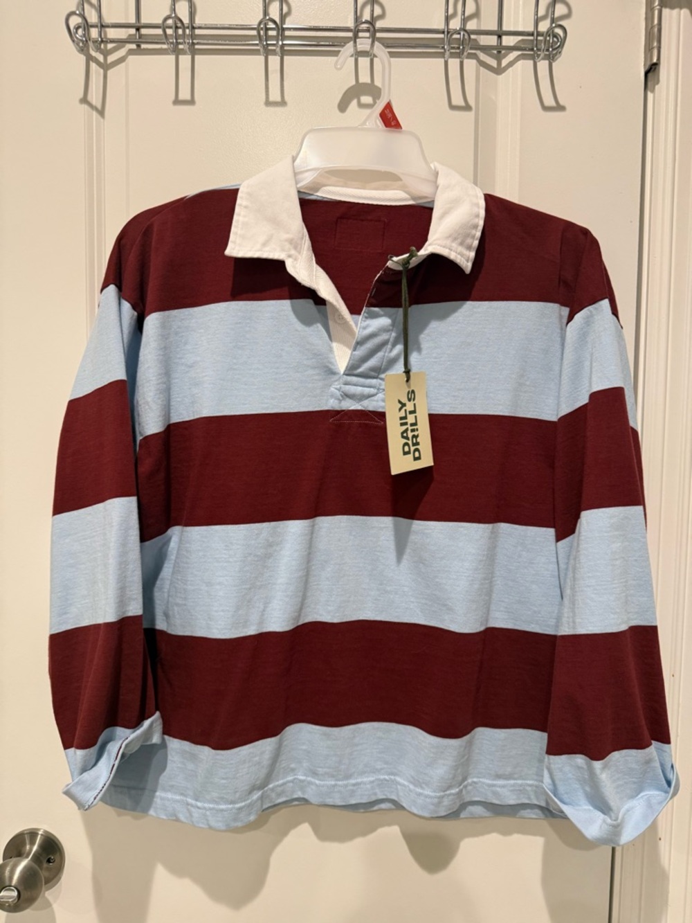 Daily Drills Rugby Shirt and Shorts in Maroon and Light Blue